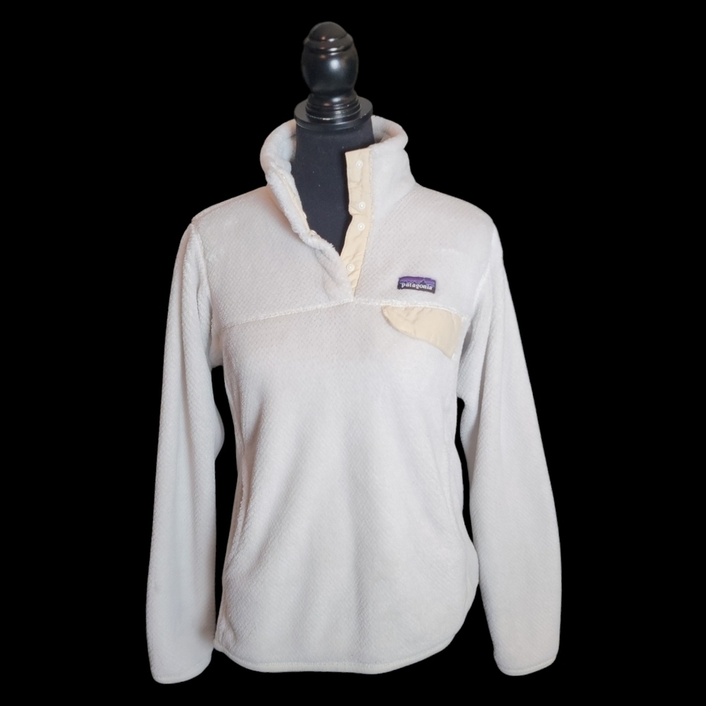 Patagonia Cream Pullover Fleece Snap-Front Jacket